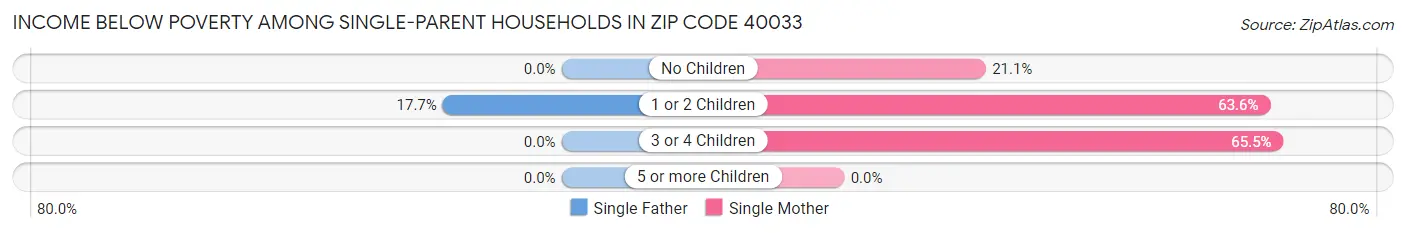 Income Below Poverty Among Single-Parent Households in Zip Code 40033