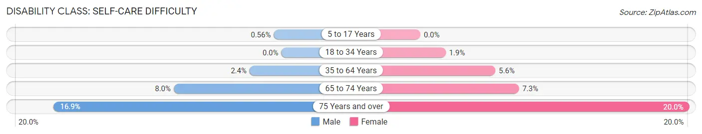 Disability in Zip Code 40037: <span>Self-Care Difficulty</span>