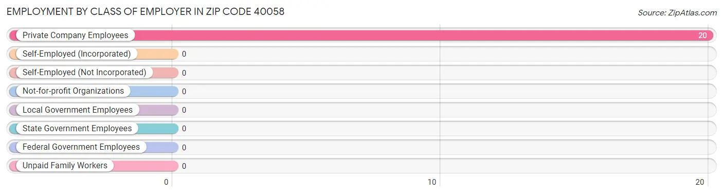 Employment by Class of Employer in Zip Code 40058