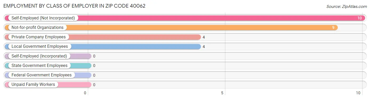 Employment by Class of Employer in Zip Code 40062