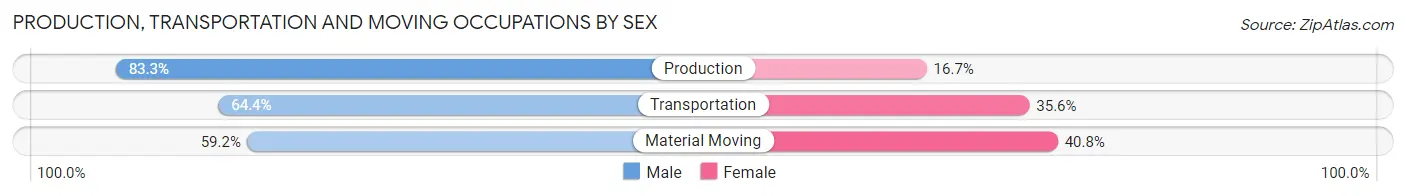 Production, Transportation and Moving Occupations by Sex in Zip Code 40071