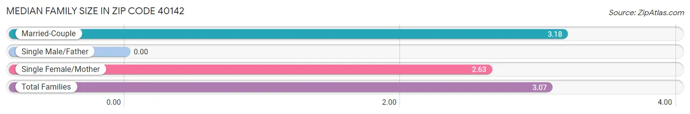 Median Family Size in Zip Code 40142