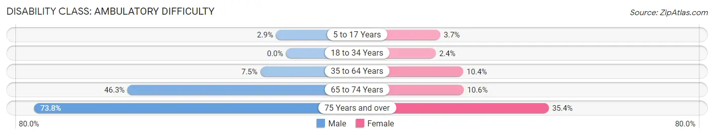 Disability in Zip Code 40150: <span>Ambulatory Difficulty</span>