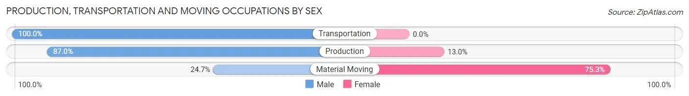 Production, Transportation and Moving Occupations by Sex in Zip Code 40162