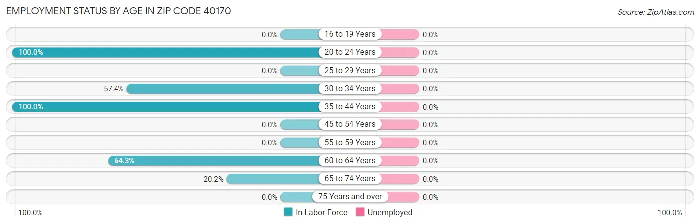 Employment Status by Age in Zip Code 40170