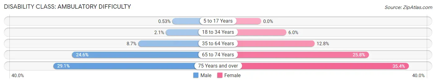 Disability in Zip Code 40175: <span>Ambulatory Difficulty</span>