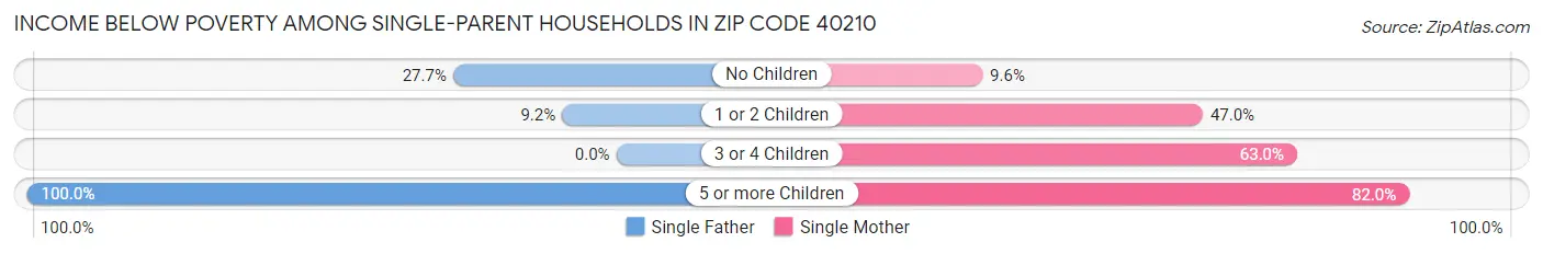 Income Below Poverty Among Single-Parent Households in Zip Code 40210