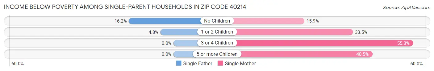 Income Below Poverty Among Single-Parent Households in Zip Code 40214