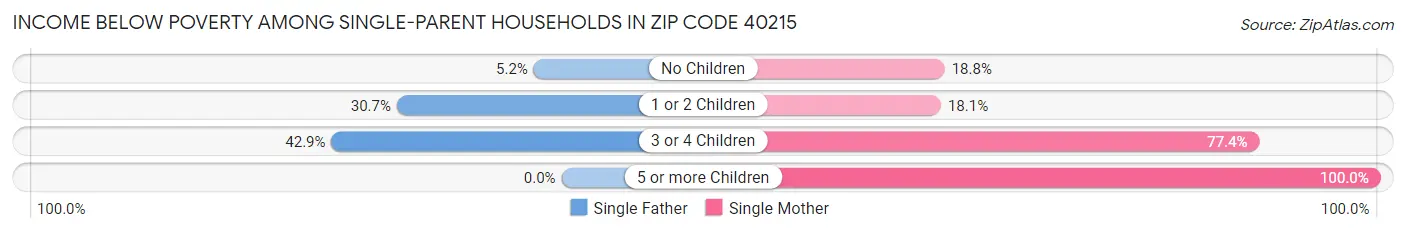 Income Below Poverty Among Single-Parent Households in Zip Code 40215