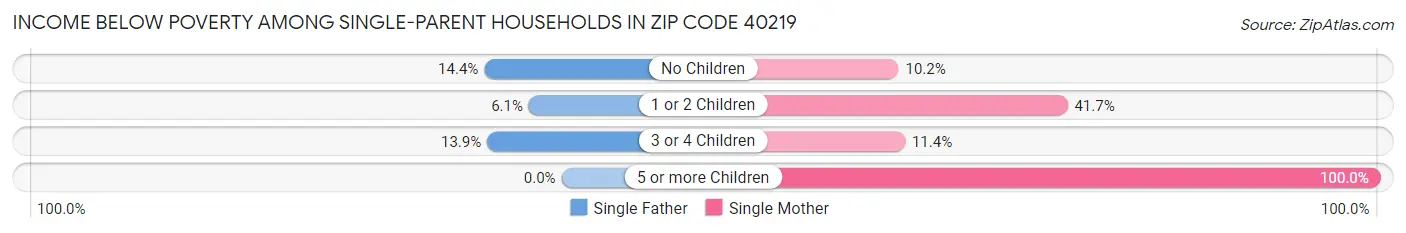 Income Below Poverty Among Single-Parent Households in Zip Code 40219