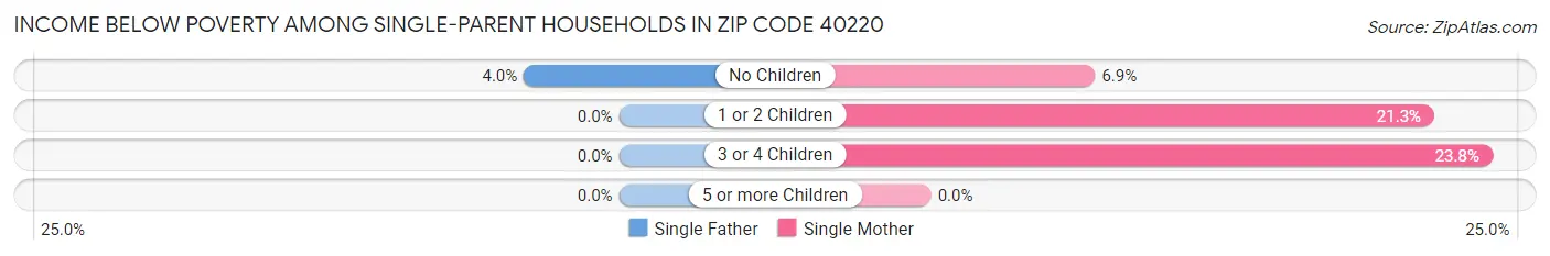 Income Below Poverty Among Single-Parent Households in Zip Code 40220