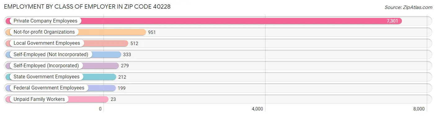 Employment by Class of Employer in Zip Code 40228