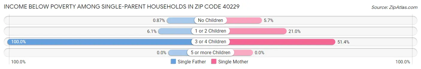 Income Below Poverty Among Single-Parent Households in Zip Code 40229