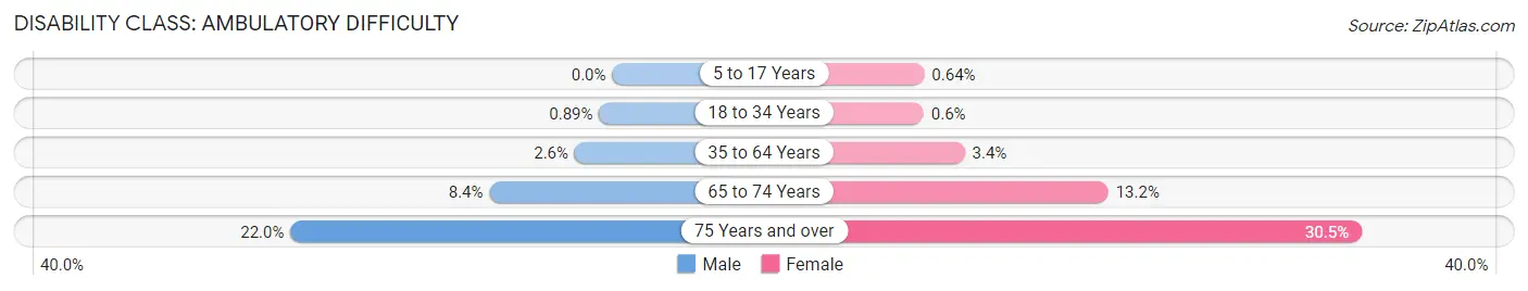 Disability in Zip Code 40291: <span>Ambulatory Difficulty</span>