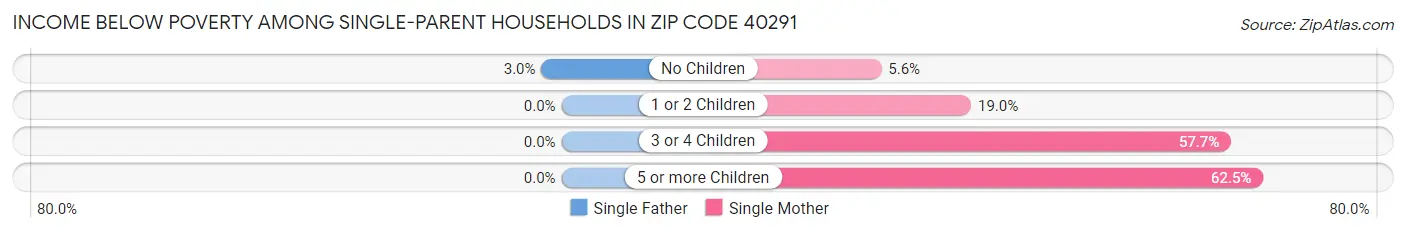 Income Below Poverty Among Single-Parent Households in Zip Code 40291