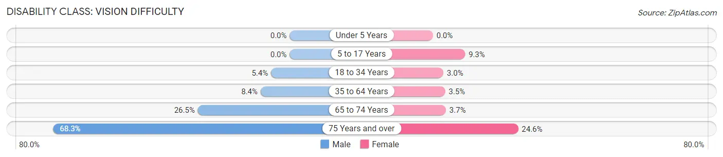 Disability in Zip Code 40312: <span>Vision Difficulty</span>