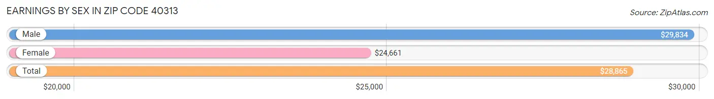 Earnings by Sex in Zip Code 40313