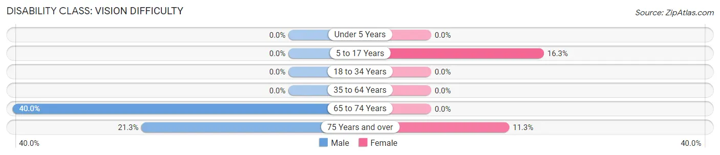 Disability in Zip Code 40313: <span>Vision Difficulty</span>