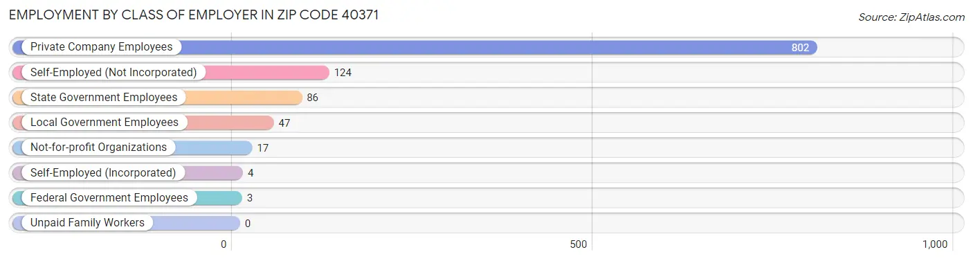 Employment by Class of Employer in Zip Code 40371