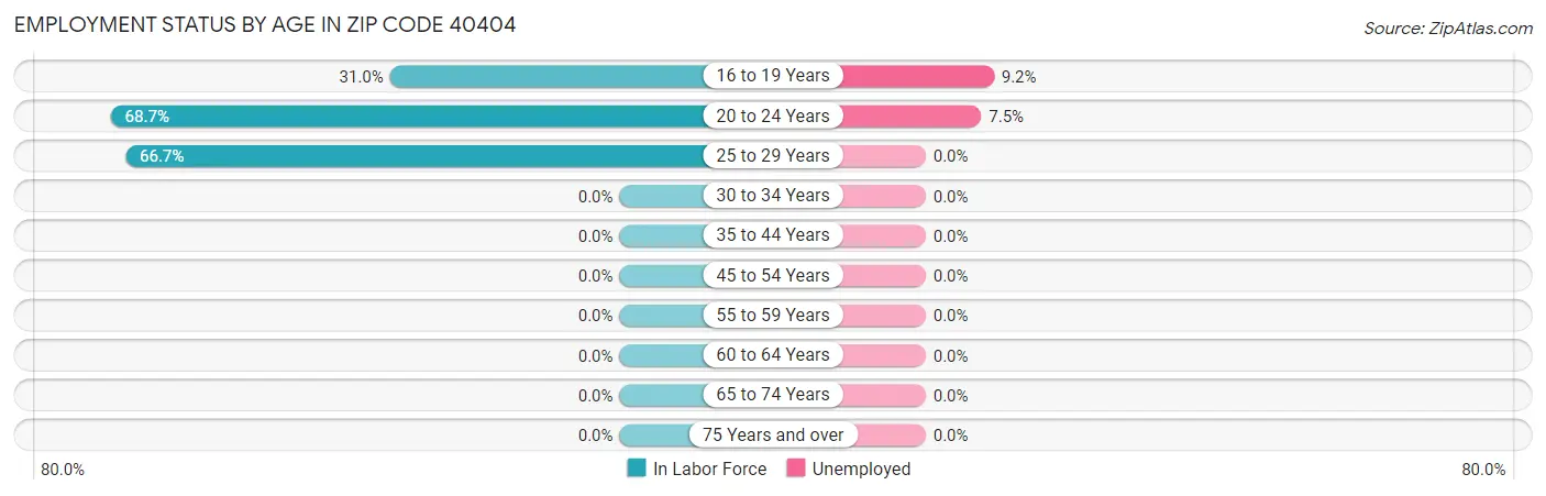 Employment Status by Age in Zip Code 40404