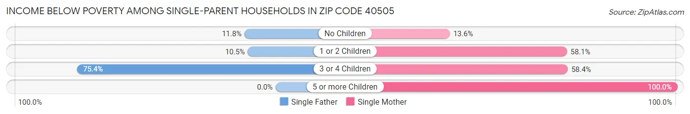 Income Below Poverty Among Single-Parent Households in Zip Code 40505