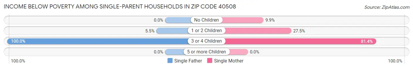 Income Below Poverty Among Single-Parent Households in Zip Code 40508