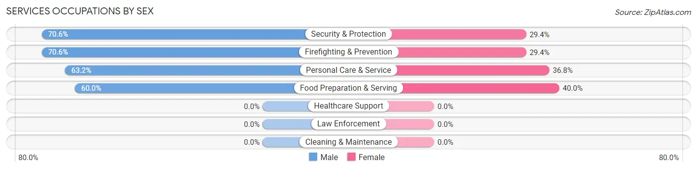 Services Occupations by Sex in Zip Code 40510