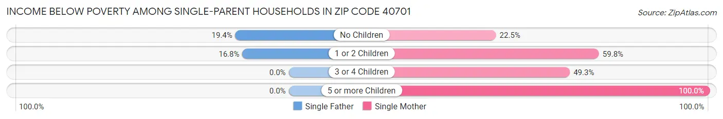 Income Below Poverty Among Single-Parent Households in Zip Code 40701
