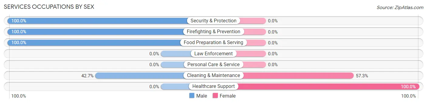 Services Occupations by Sex in Zip Code 40771