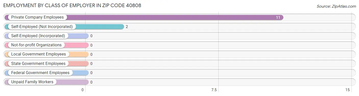 Employment by Class of Employer in Zip Code 40808