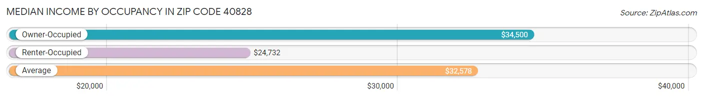 Median Income by Occupancy in Zip Code 40828