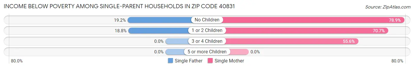 Income Below Poverty Among Single-Parent Households in Zip Code 40831