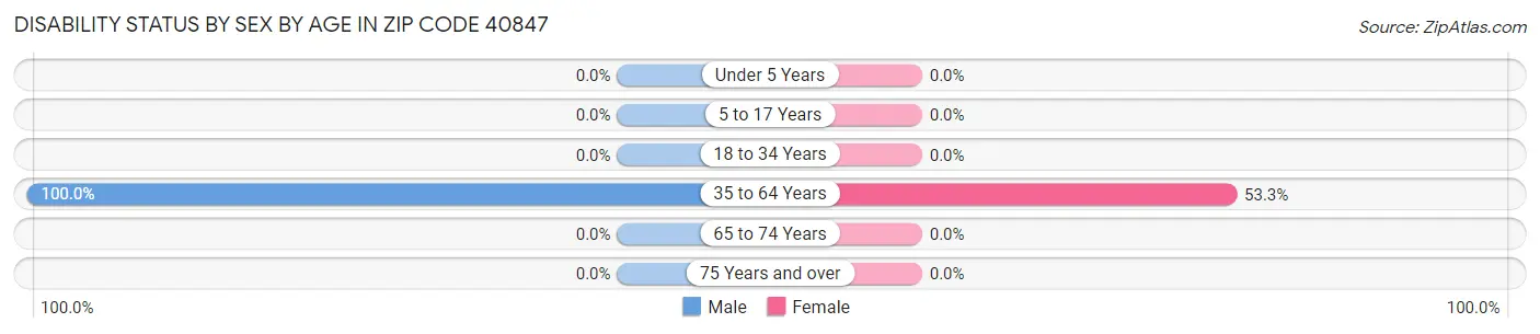 Disability Status by Sex by Age in Zip Code 40847