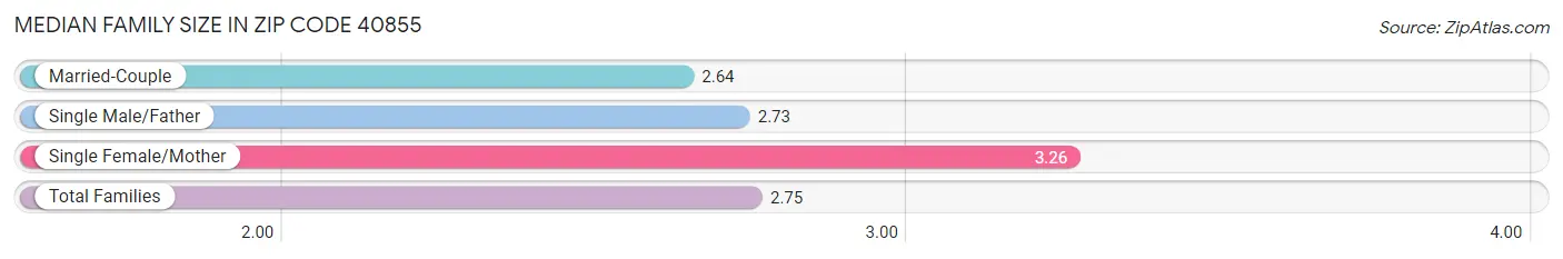 Median Family Size in Zip Code 40855