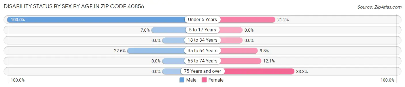 Disability Status by Sex by Age in Zip Code 40856