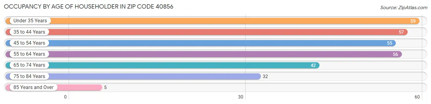 Occupancy by Age of Householder in Zip Code 40856