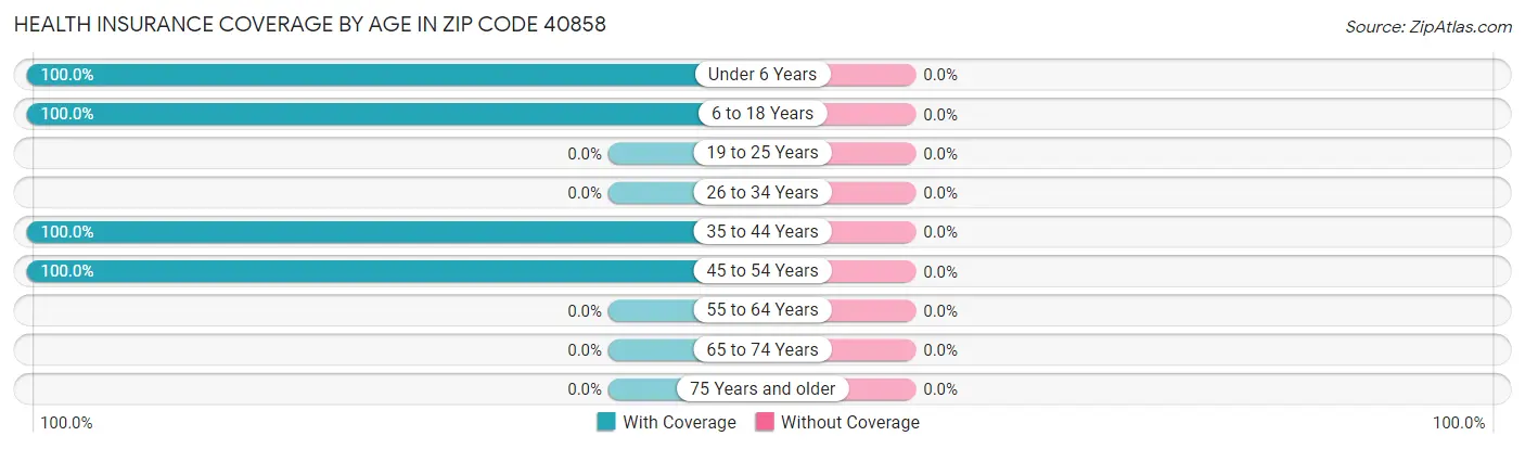 Health Insurance Coverage by Age in Zip Code 40858