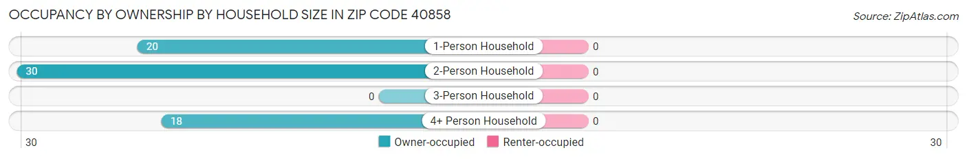 Occupancy by Ownership by Household Size in Zip Code 40858