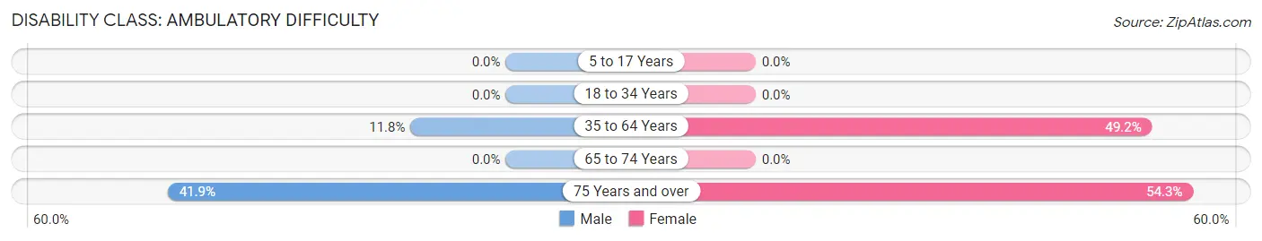 Disability in Zip Code 40863: <span>Ambulatory Difficulty</span>