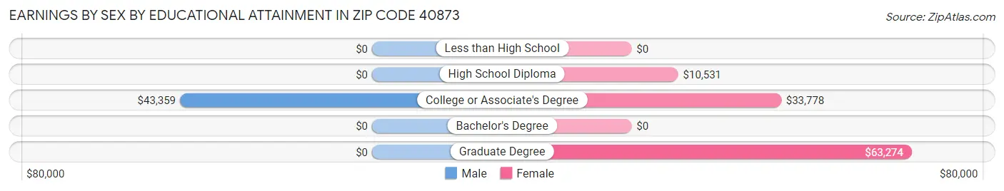 Earnings by Sex by Educational Attainment in Zip Code 40873