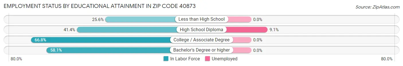 Employment Status by Educational Attainment in Zip Code 40873
