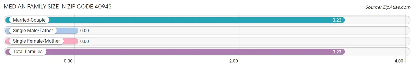 Median Family Size in Zip Code 40943