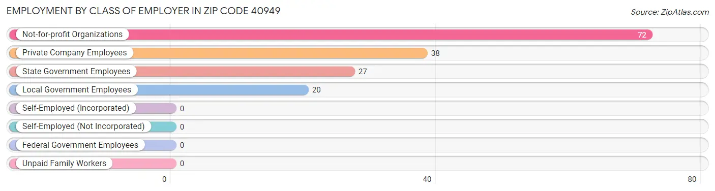 Employment by Class of Employer in Zip Code 40949