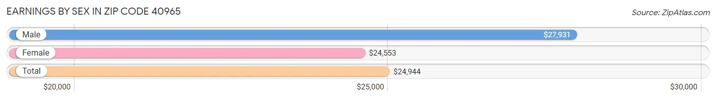Earnings by Sex in Zip Code 40965