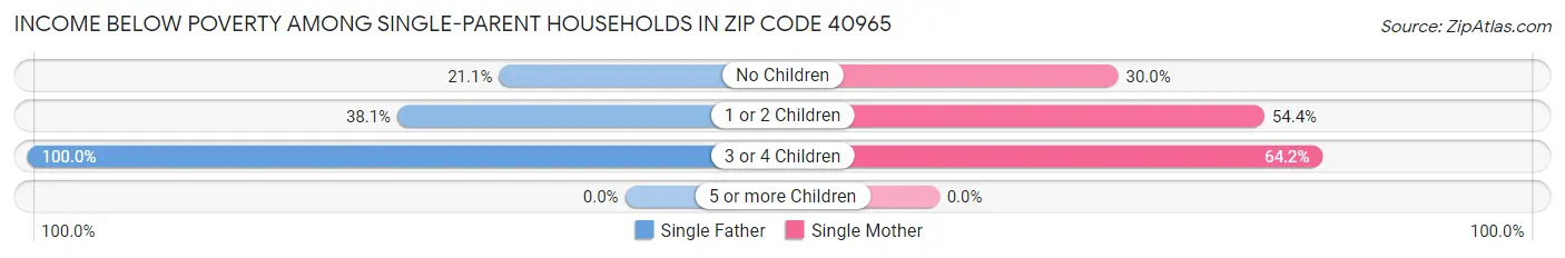 Income Below Poverty Among Single-Parent Households in Zip Code 40965