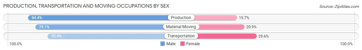 Production, Transportation and Moving Occupations by Sex in Zip Code 41005