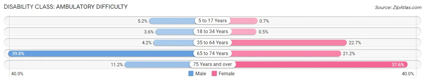 Disability in Zip Code 41010: <span>Ambulatory Difficulty</span>