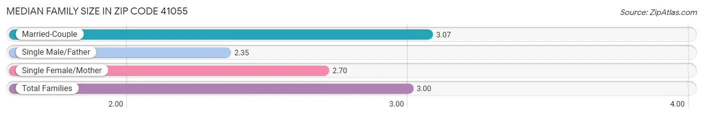 Median Family Size in Zip Code 41055