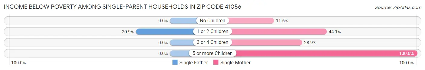 Income Below Poverty Among Single-Parent Households in Zip Code 41056