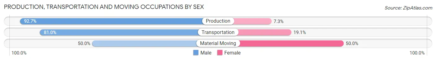 Production, Transportation and Moving Occupations by Sex in Zip Code 41063